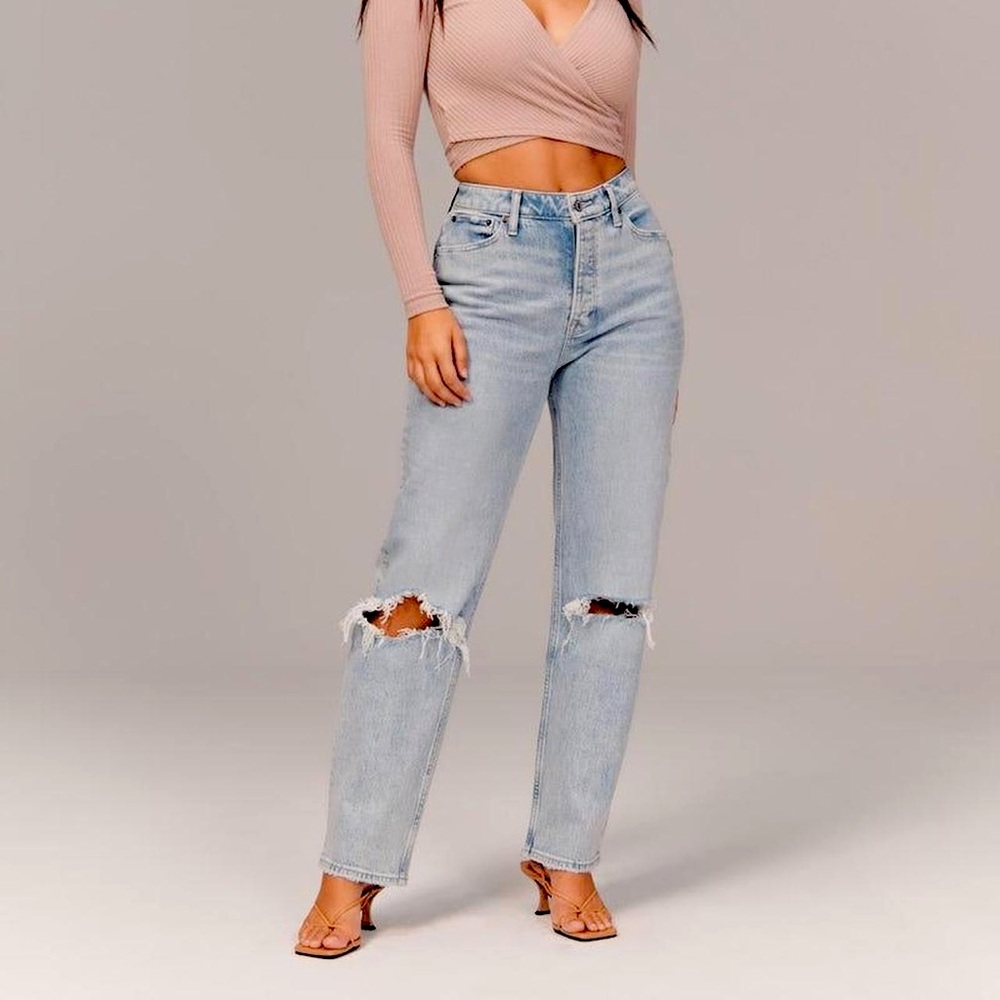 Abercrombie 90s Ultra High Rise Curve Love Straight Jeans